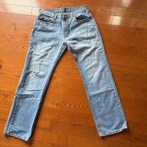 Men's Light Blue Straight Jeans